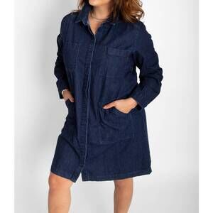 NEW BIBICO ocean shirt dress in blue